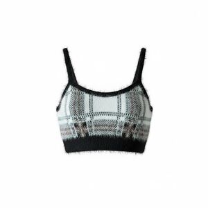 Mauby Textured Black and Cream Crop Top 1181